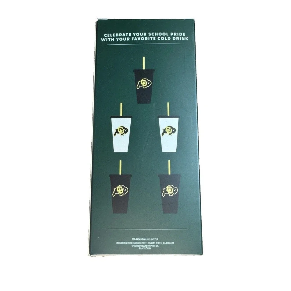 Starbucks University of Colorado Set Of 5 Reusable Cold Cups Campus Collection